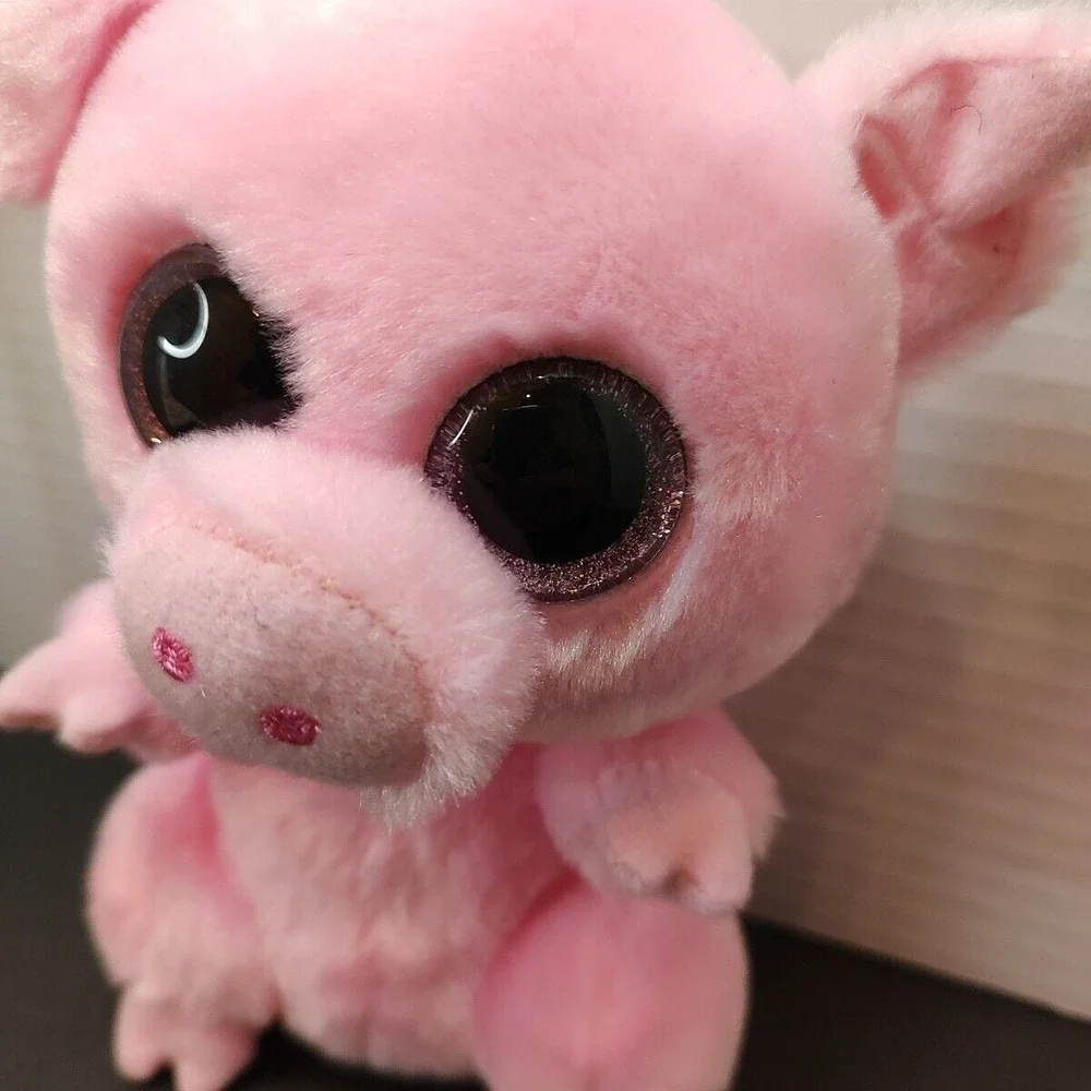 Rare Ty‎ Beanie Boos Boo Posey the Pink Pig Plush Soft Toy 2018 Big Eyes